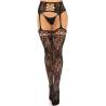 Medias con liguero Leg Avenue French Rose, de frente