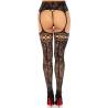 Medias con liguero Leg Avenue French Rose, de espaldas