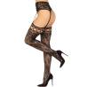 Medias con liguero Leg Avenue French Rose, en tres cuartos