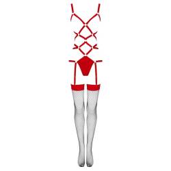 Livco corsetti fashion - thiara lc 20213 set body + medias roja - - 6