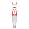 Livco corsetti fashion -  thiara lc 20213 set body + medias roja - 7