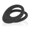 Doble anillo Ohmama negro de 3,5 y 4,5 cm, vista inclinada