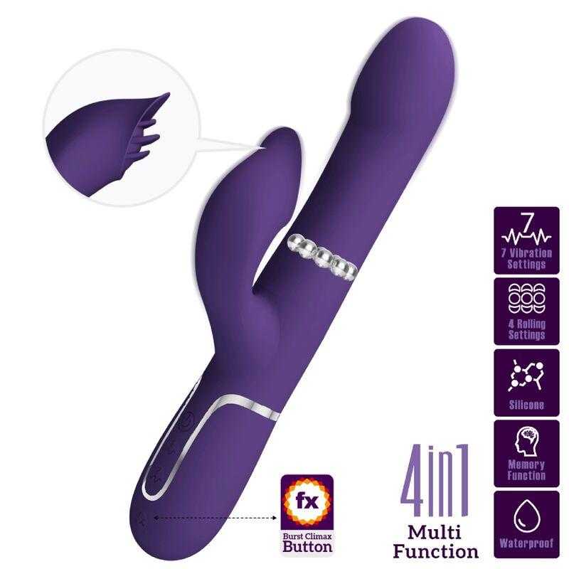 Pretty love - zalin vibrador rabbit perlas 4 en 1 morado Pretty love - zalin vibrador rabbit perlas 4 en 1 morado