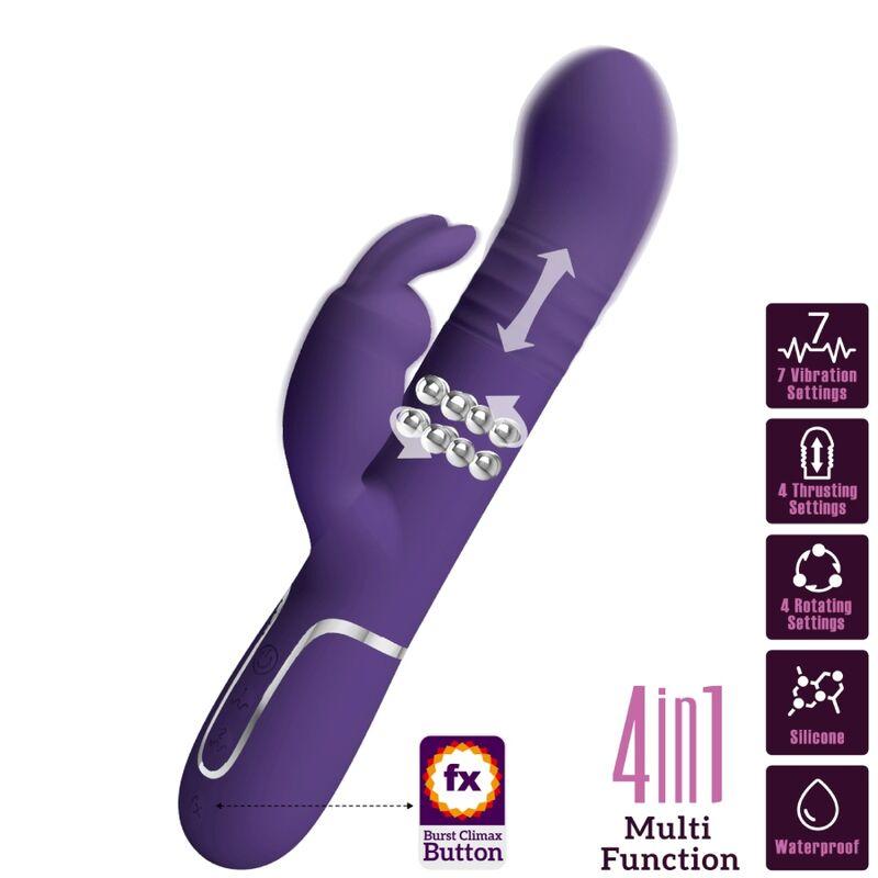 Pretty love - coale vibrador rabbit 4 en 1 morado Pretty love - coale vibrador rabbit 4 en 1 morado