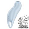 Satisfyer Pocket Pro 1 azul claro con el icono de ondas y vibración