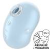 Satisfyer Cutie Ghost azul claro con su abertura