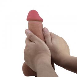 Pretty love - sliding skin series dildo realístico con ventosa piel deslizante mulato 23.4 cm