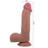 Pretty love - sliding skin series dildo realístico con ventosa piel deslizante mulato 23.4 cm - 4