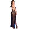 Chilirose - cr 4707 babydoll largo & tanga negro - 2