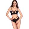 Chilirose - cr 4703 set dos piezas crotchless negro - 1