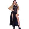 Chilirose - cr 4685 vestido largo con capucha negro - 1