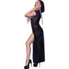 Chilirose - cr 4685 vestido largo con capucha negro - 2