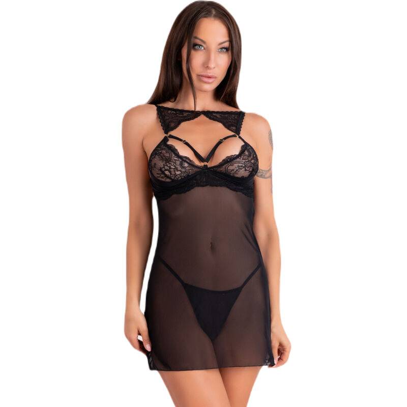 Livco corsetti fashion - krolina lc 90734 chemise + tanga negro - - 1 Livco corsetti fashion - krolina lc 90734 chemise + tanga negro - - 1