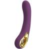 Pretty Love Ethan ciruela, vibrador recargable de frente con detalle dorado
