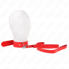 Kink - collar con correa 116 cm fino rojo ajustable 32-50 cm x 8 cm - 2