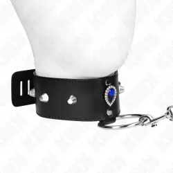 Kink - collar con correa 65 cm con diamantes azules ajustable 36-43 cm x 5 cm