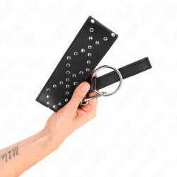 Kink - collar con correa 65 cm con tachuelas plateadas modelo 3 ajustable 36-43 cm x 5 cm Kink - collar con correa 65 cm con tachuelas plateadas modelo 3 ajustable 36-43 cm x 5 cm