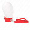 Kink - collar con correa 116 cm con tachuelas plateadas modelo 4 rojo ajustable 40-48 cm x 6 cm - 2