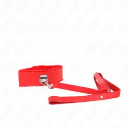 Kink - collar con correa 116 cm con tachuelas plateadas modelo 4 rojo ajustable 40-48 cm x 6 cm Kink - collar con correa 116 cm con tachuelas plateadas modelo 4 rojo ajustable 40-48 cm x 6 cm