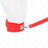 Kink - collar con correa 116 cm con tachuelas plateadas modelo 4 rojo ajustable 40-48 cm x 6 cm - 4