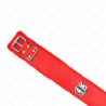 Kink - collar con correa 116 cm con tachuelas plateadas modelo 4 rojo ajustable 40-48 cm x 6 cm - 5