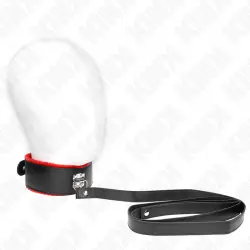 Kink - collar con correa 116 cm de piel rojo ajustable 40-48 cm x 6 cm Kink - collar con correa 116 cm de piel rojo ajustable 40-48 cm x 6 cm