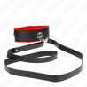 Kink - collar con correa 116 cm de piel rojo ajustable 40-48 cm x 6 cm - 4