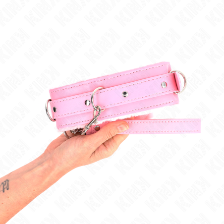 Kink - collar con correa 65 cm con restricciones rosa ajustable 36-42 cm x 5.5 cm - 1