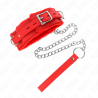 Kink - collar con correa 65 cm con restricciones rojo ajustable 36-42 cm x 5.5 cm - 1