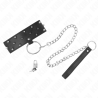 Kink - collar con correa 65 cm con tachuelas plateadas modelo 5 ajustable 36-43 cm x 5 cm - 1