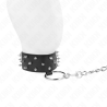 Kink - collar con correa 65 cm con tachuelas plateadas modelo 5 ajustable 36-43 cm x 5 cm - 3