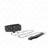 Kink - collar con correa 65 cm con tachuelas plateadas modelo 5 ajustable 36-43 cm x 5 cm - 4