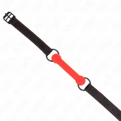 Kink - mordaza forma de hueso con correa polipiel rojo ajustable 41-57 cm