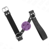 Kink - mordaza de bola 4 cm transpirable con doble remache morado 62 x 2.5 cm ajustable 42-58 cm - 2