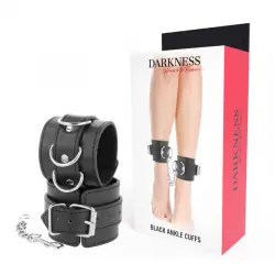 Darkness - esposas cuero tobillos ajustables negro