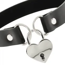 Coquette chic desire - collar cuero vegano accesorio corazãn con llave Coquette chic desire - collar cuero vegano accesorio corazãn con llave