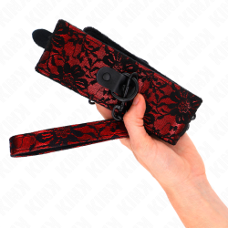 Kink - collar con correa 105 cm de encaje con cinturon de cuero real 44 x 5.5 cm - - 3