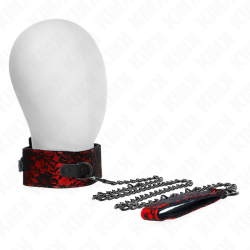 Kink - collar con correa 105 cm de encaje con cinturon de cuero real 44 x 5.5 cm - - 5