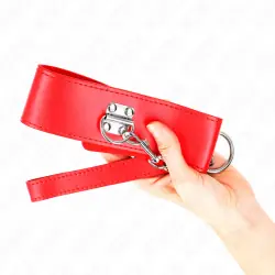 Kink - collar con correa 65 cm ancho rojo ajustable 33.5-41 cm x 5 cm