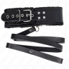 Kink - collar con correa 116 cm de piel negro ajustable 40-48 cm x 6 cm - 5