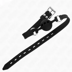 Kink - mordaza 55 x 2 cm de bola 4 cm de silicona completa talla s negro ajustable 35-51 cm