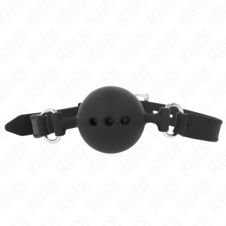 Kink - mordaza 55 x 2 cm de bola 4.5 cm de silicona completa talla m negro ajustable 35-51 cm - 1