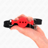 Kink - mordaza 55 x 2 cm de bola 4 cm de silicona completa talla s rojo ajustable 35-51 cm - 2