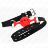 Kink - mordaza 55 x 2 cm de bola 4 cm de silicona completa talla s rojo ajustable 35-51 cm - 3