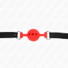 Kink - mordaza 55 x 2 cm de bola 4 cm de silicona completa talla s rojo ajustable 35-51 cm - 5