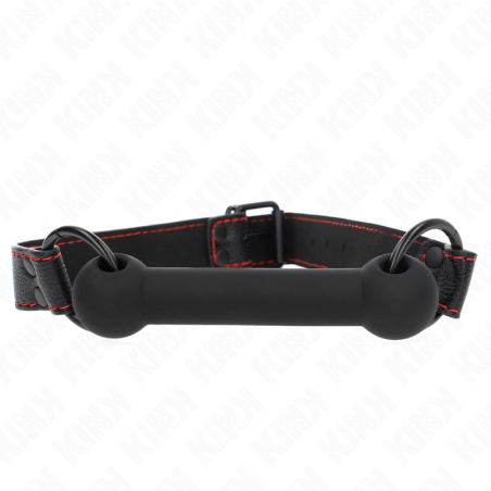 Kink - mordaza forma de hueso con correa polipiel negro ajustable 41-57 cm - 1