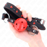 Kink - mordaza de bola 4.5 cm roja dura hueca modelo 2 65 x 2.5 cm - 4