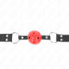 Kink - mordaza de bola 4 cm transpirable con doble remache rojo 62 x 2.5 cm ajustable 42-58 cm - 3