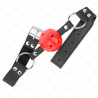 Kink - mordaza de bola 4 cm transpirable con doble remache de cuero 62 x 2.5 cm ajustable 42-58 cm - 2