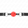 Kink - mordaza de bola 4 cm transpirable con doble remache de cuero 62 x 2.5 cm ajustable 42-58 cm - 3